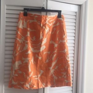 J Crew Orange Linen Skirt